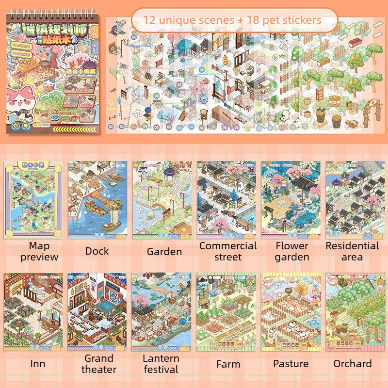 3D Landscape Sticker Collection Book for Scrapbooking & Journaling