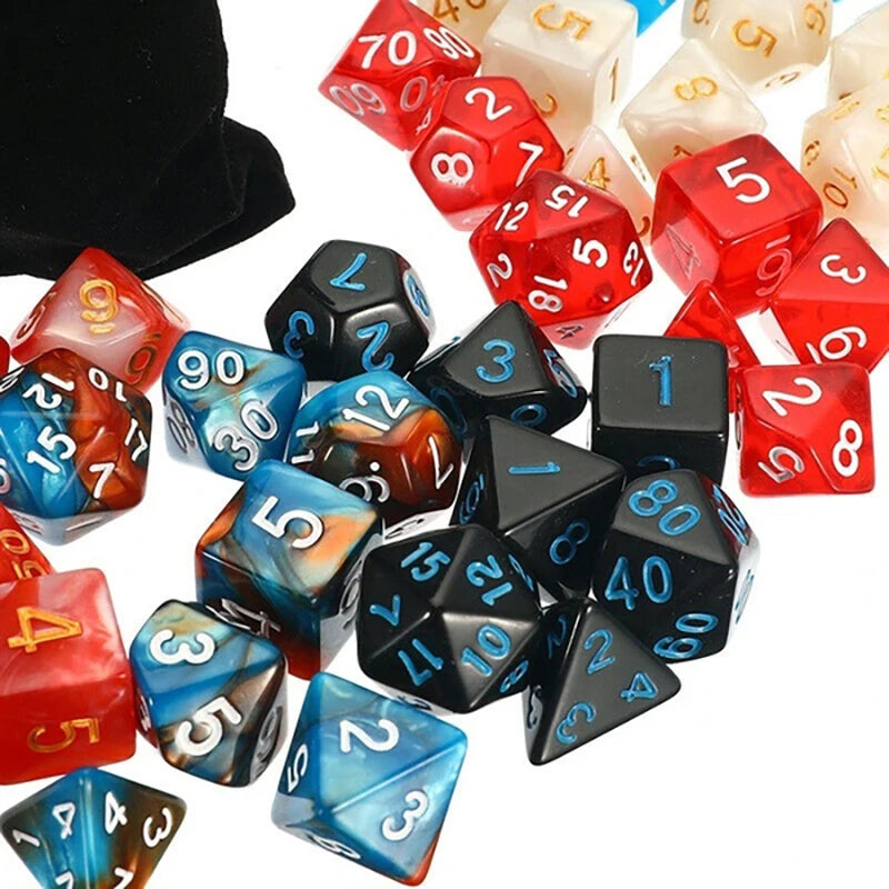 Multicolor Polyhedral Dice Set for RPG and Board Games