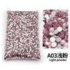 Bag of pink glitter light powder resin rhinestones for DIY craft and nail art