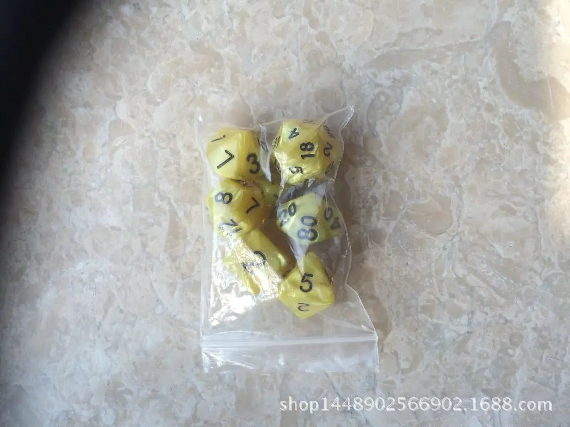 Colorful Pearl Polyhedral Dice Set for Tabletop RPGs