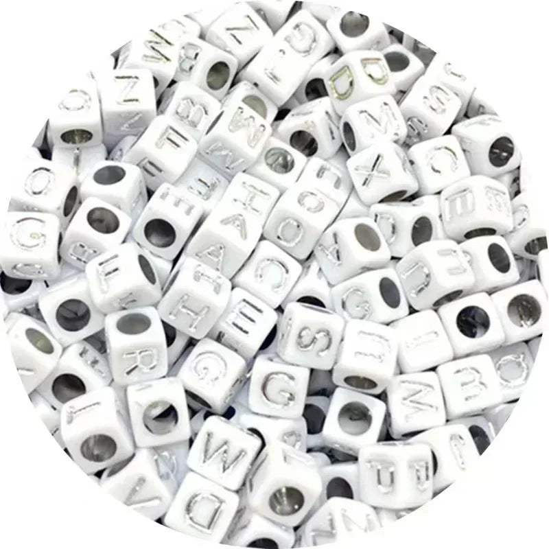 Acrylic Alphabet Beads for Jewelry Making - Mixed Letter Cubes