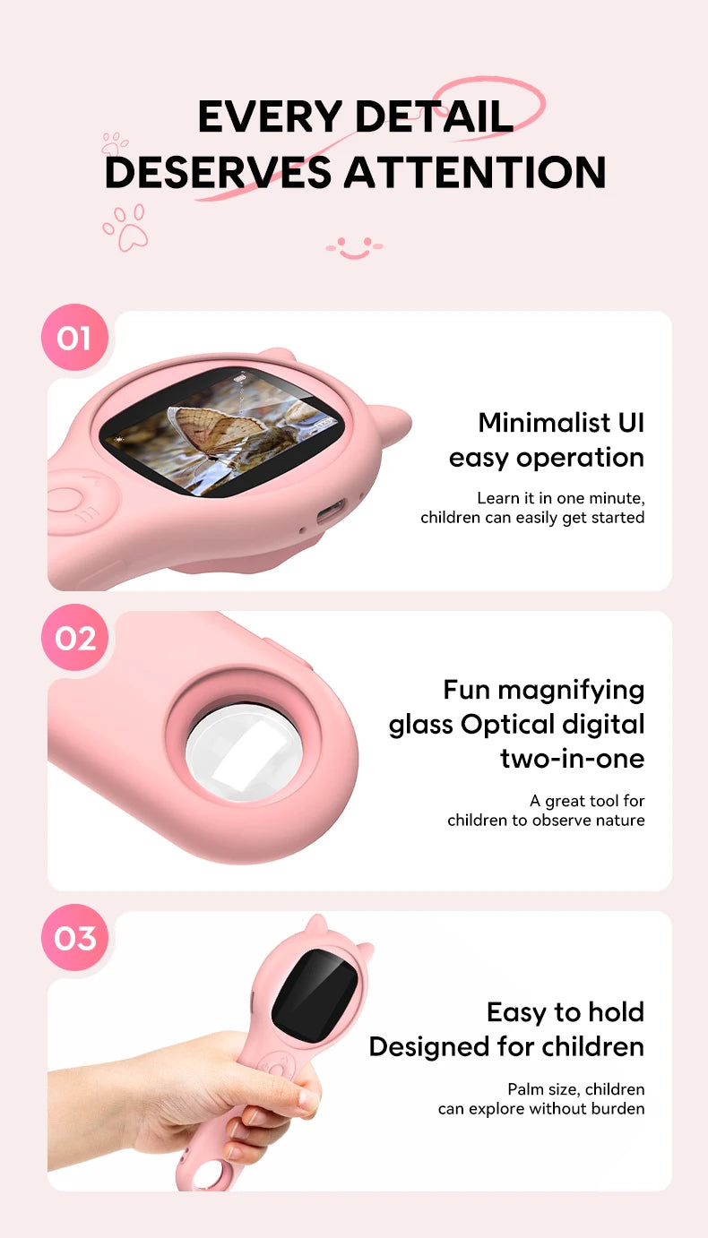 Portable Handheld Microscope for Kids – 500x Magnification, Educational Science Toy
