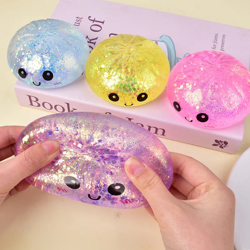 Glitter Dumpling Squishy Sensory Toy with Gift Box