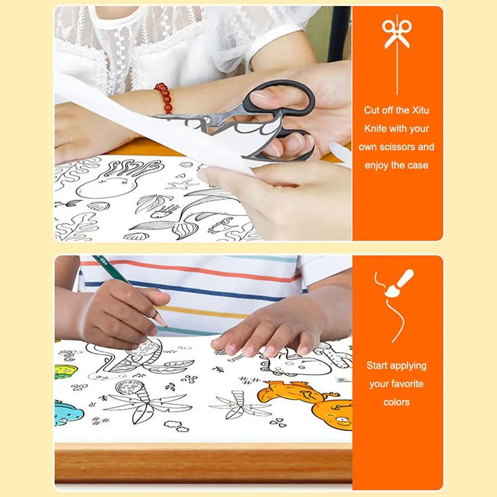 Kids' Creative Drawing Scroll with Fun Themes