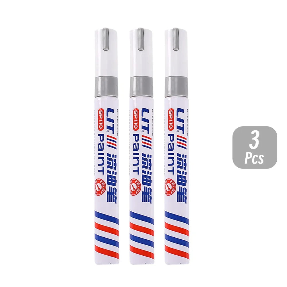 Three tubes of LIT paint markers for rubber, fabric, and metal surfaces