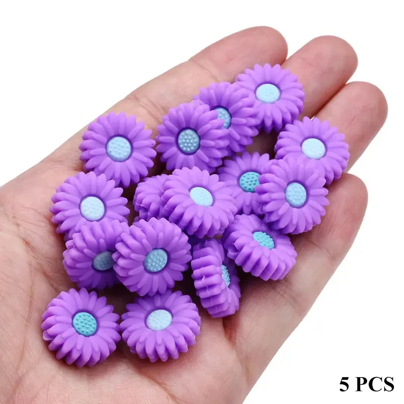 20mm Daisy Silicone Beads for DIY Jewelry & Crafts