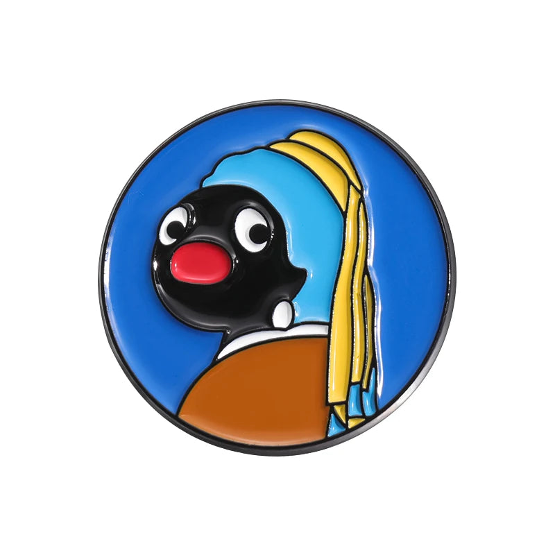 Hand-Painted Penguin Enamel Pin – Cute Cartoon Brooch for Bags, Hats & Jackets