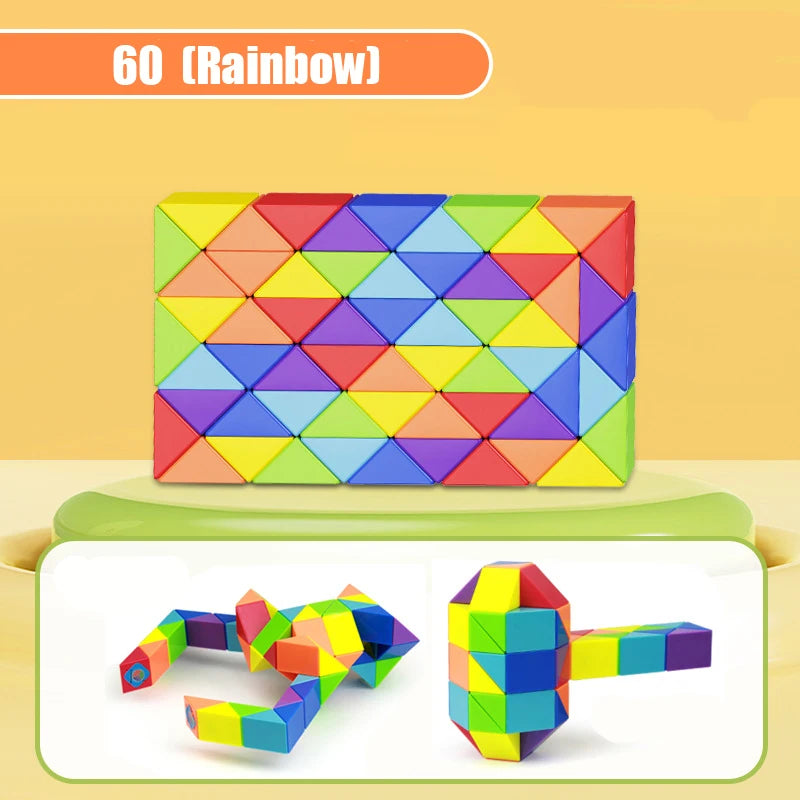 Rainbow Twist Puzzle Snake – Creative Fidget Toy for Kids & Adults
