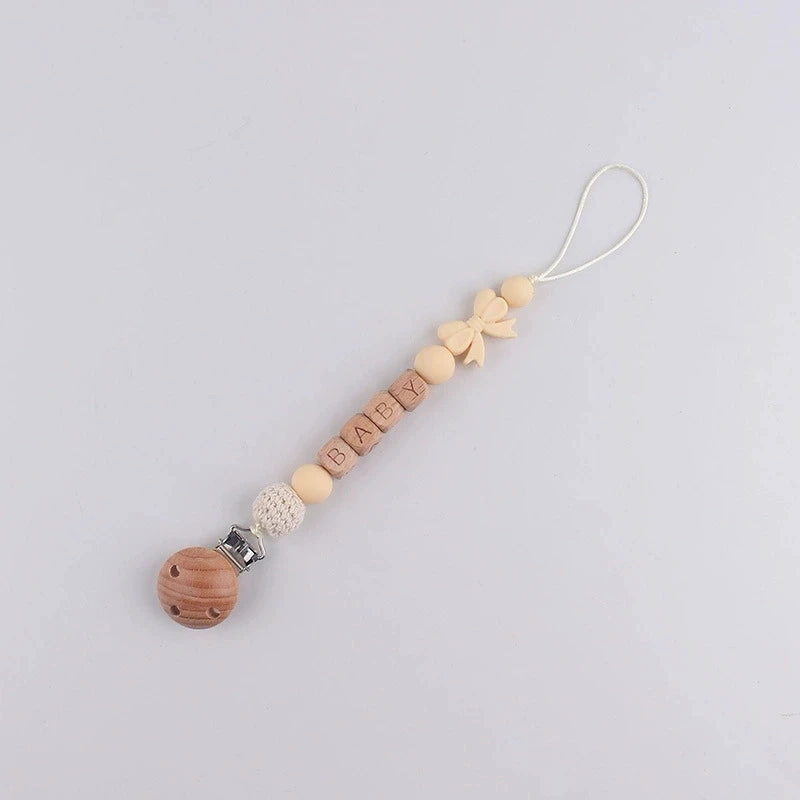 Personalized Baby Pacifier Clip with Silicone Beads