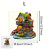 Premium Wooden Jigsaw Puzzle – Villa Peacock Owl Landscape