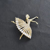 Ballerina Dancer Rhinestone Brooch for Women