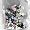 A collection of 50 luminous cat paw nail art charms in various colors and designs for DIY crafts.
