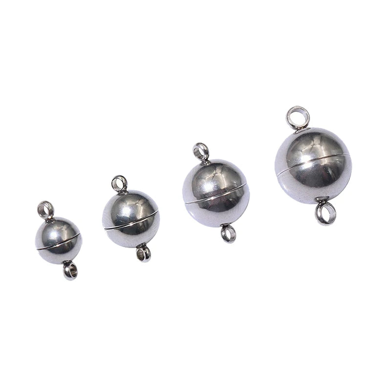 Three silver stainless steel magnetic clasps for jewelry making