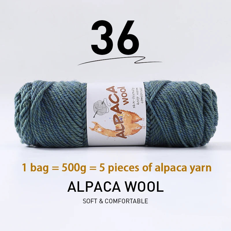 Luxurious Alpaca Wool Blend Yarn — 500g Thick Knitting Yarn