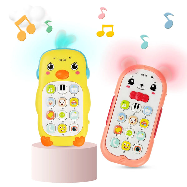 Musical Baby Phone Toy with Teether, Lights & Sounds