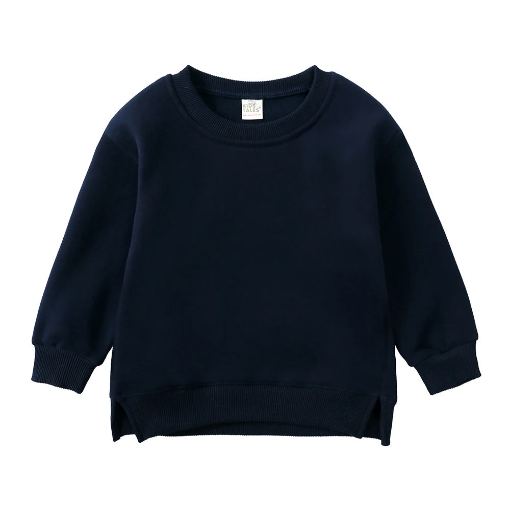 Navy blue kids pullover hoodie for boys and girls