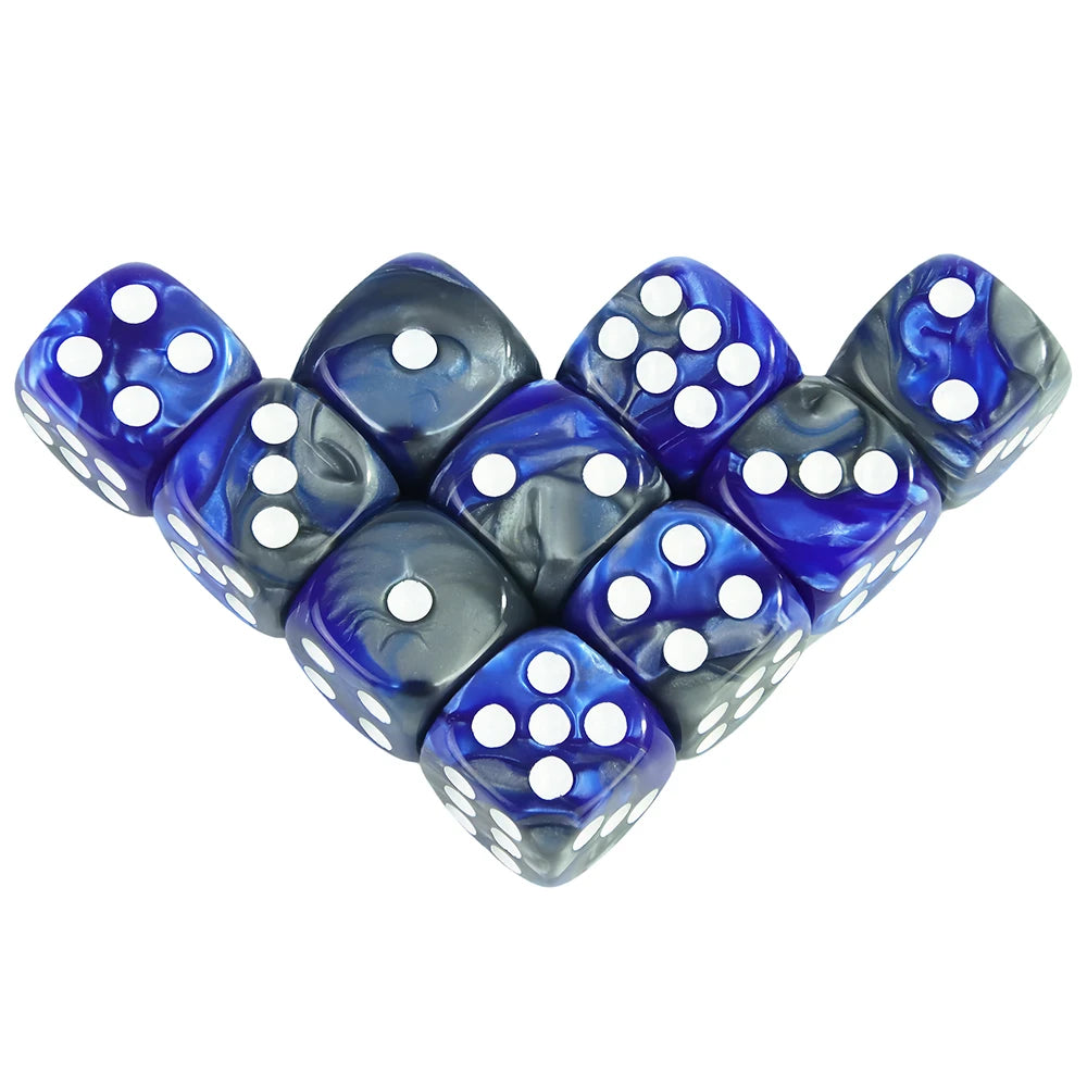 12mm Acrylic Dice Set – Mixed Colors, 10-Pack for Tabletop Gaming