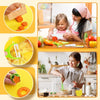 Montessori Kids Kitchen Tools Set with Safe Knives and Cutting Board