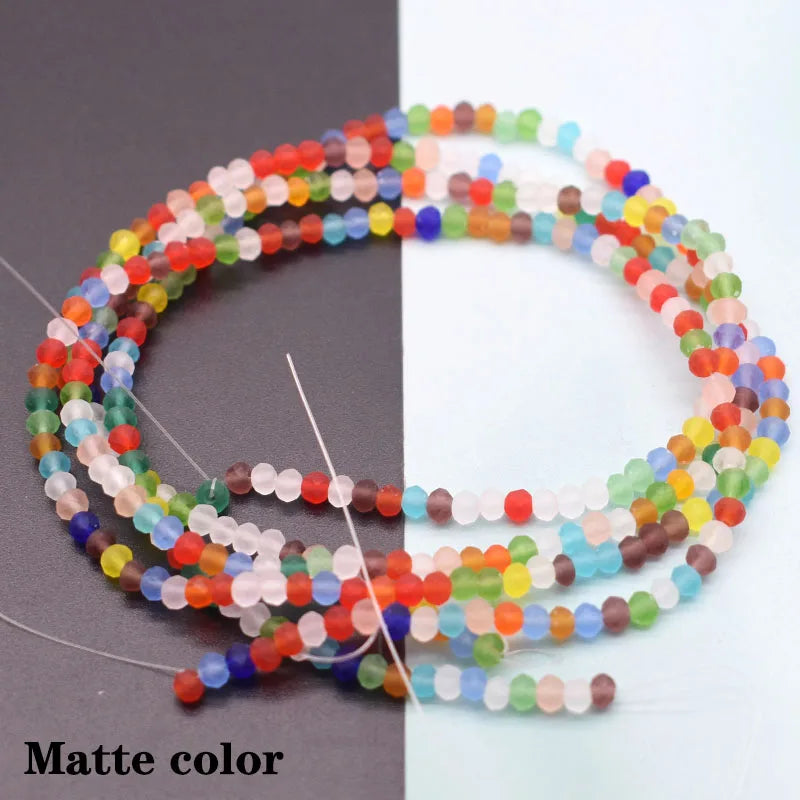Mixed-Color Rondelle Glass Beads for Jewelry Making