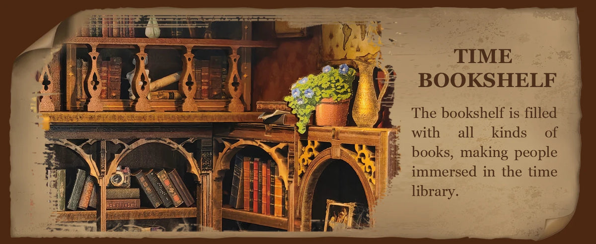 DIY Book Nook Shelf Insert Kit - Time Book House with Lights
