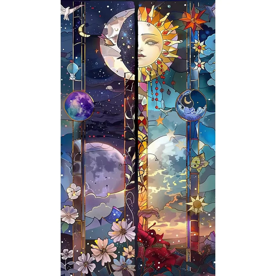 5D Diamond Painting Kit – Sun & Moon Landscape Art