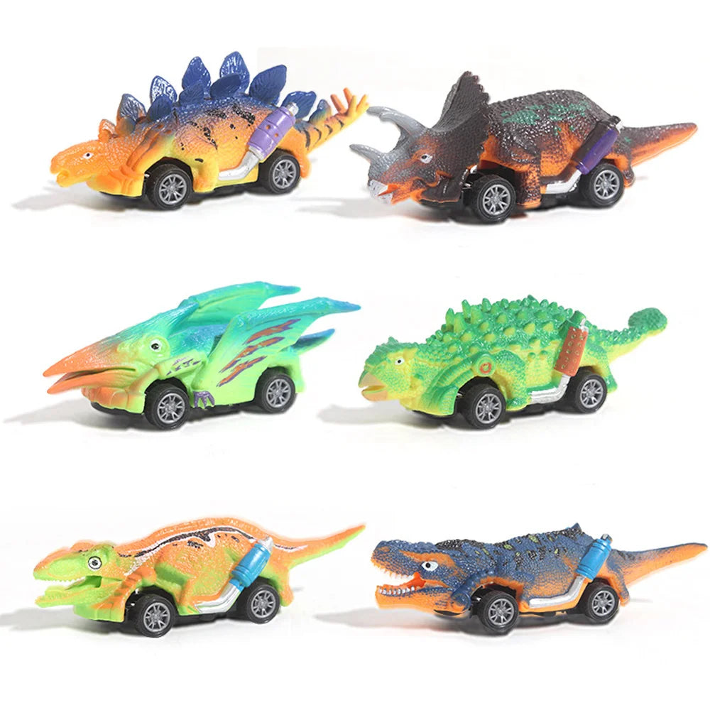 Dinosaur Pull-Back Toy Car Set for Kids