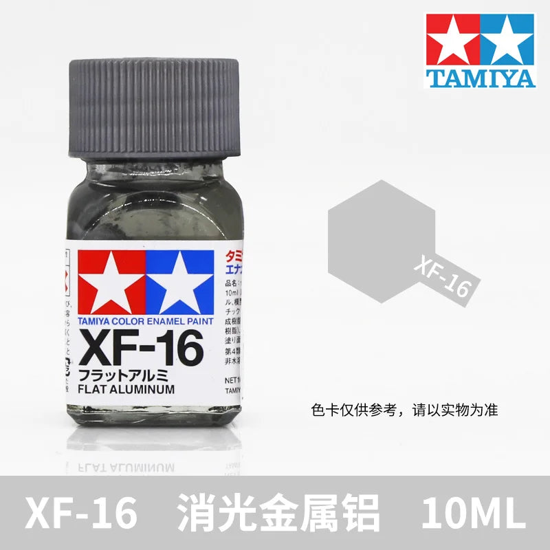 Tamiy Type XF-16 Flat Aluminum enamel paint in a glass bottle