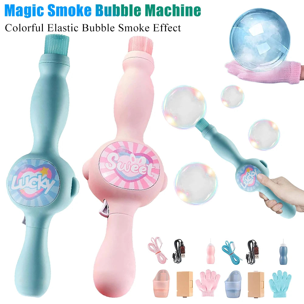 Portable Smoke Bubble Machine with LED Lights