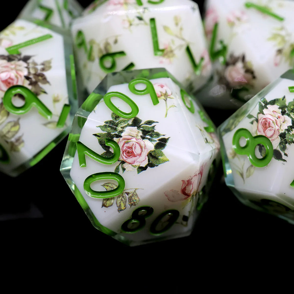 Handmade Resin Polyhedral Dice Set with Sharp Edges