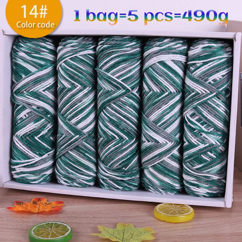 Multicolor Gradient Dyed Acrylic Yarn for Knitting & Crochet