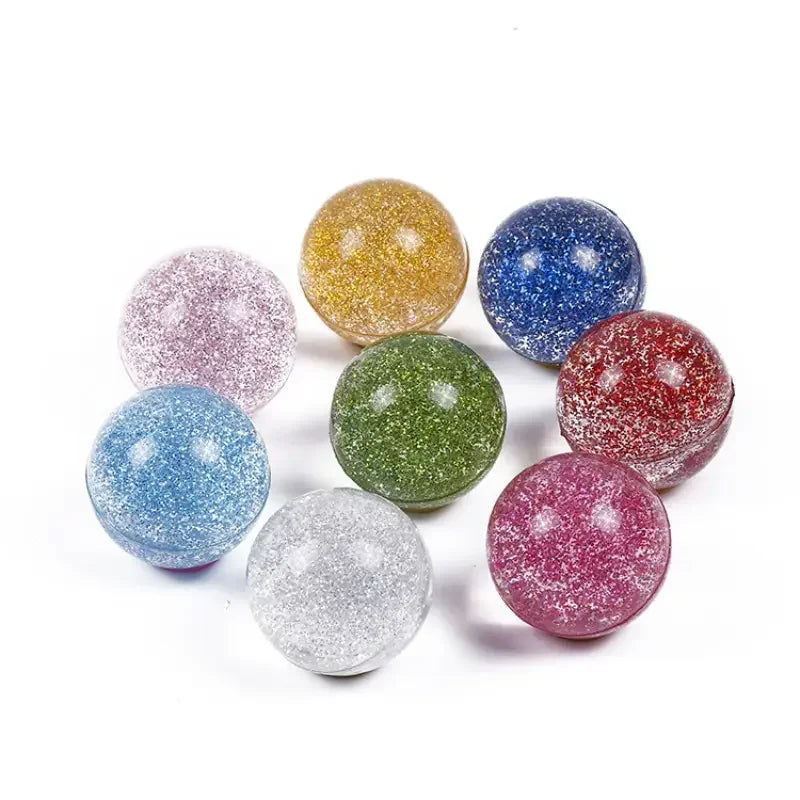 Glitter Bouncy Balls for Kids Party Favors and Prizes (Set of 10, 20, or 30)