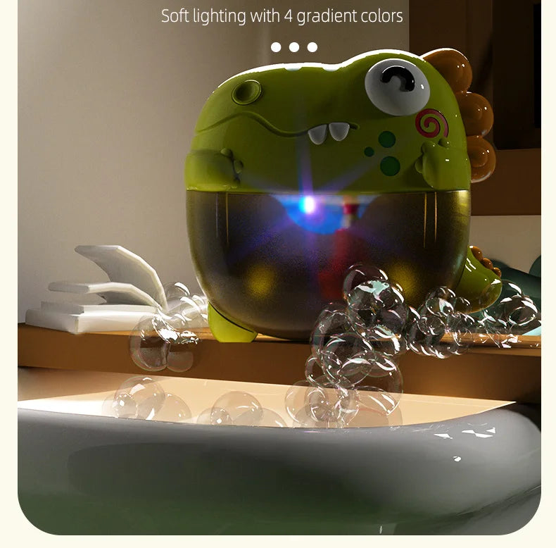 Dinosaur Bubble Machine Bath Toy with LED Lights