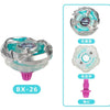 Mini Gyroscope Launcher Set featuring a silver and blue toy with various components.