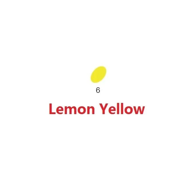 A yellow oval shape labeled as number 6, representing Lemon Yellow color.