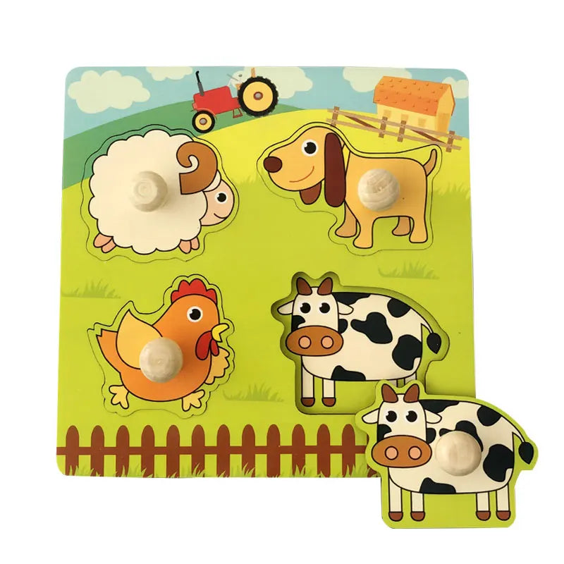 Wooden Alphabet & Number Peg Puzzles for Toddlers