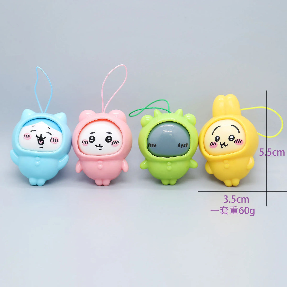 Cute Usagi & Hachiware Hooded Pajama PVC Charm