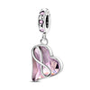 925 Sterling Silver Heart Charm Beads for Bracelets and Necklaces