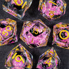 Cat Liquid Core Polyhedral Dice Set with Sharp Edges
