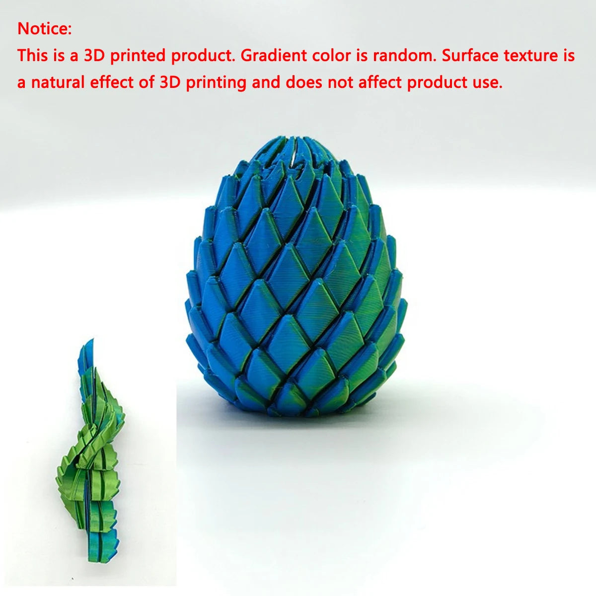 A vibrant blue dragon egg fidget toy with a textured, scale-like surface.