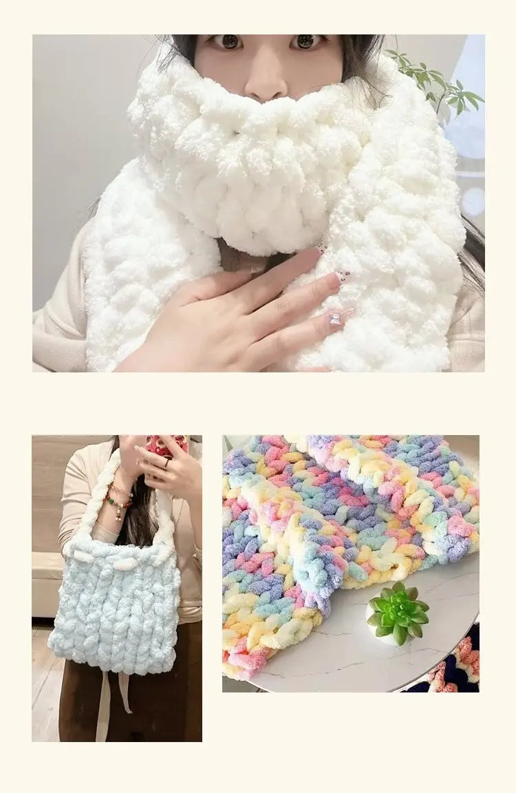 Extra Thick Chenille Yarn for Hand Knitting