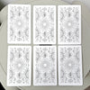 A set of six hand-illustrated oracle cards featuring intricate line art designs for inner wisdom and reflection.