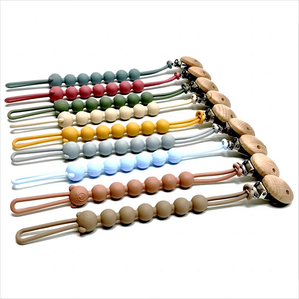 Baby Pacifier Clip with Silicone Teething Beads
