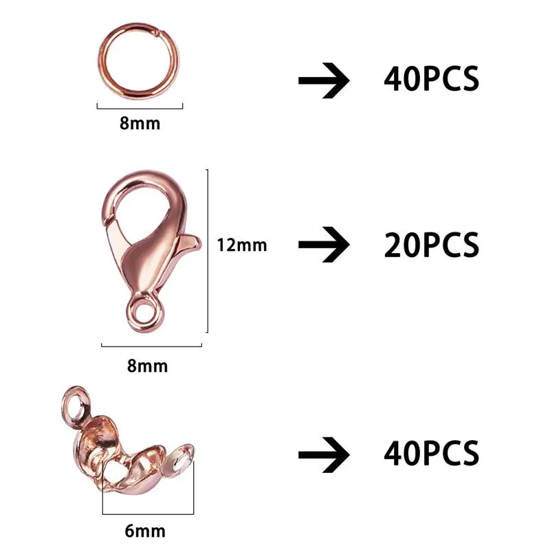 Stainless Steel Jewelry Findings Kit with Clasps, Jump Rings & Connectors