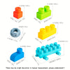 A set of soft rubber building blocks in various colors and shapes for early learning and puzzles.