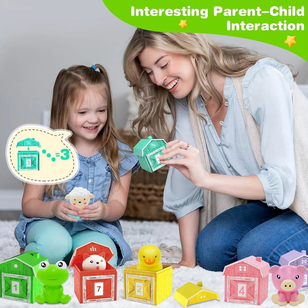 Farm Animal Matching House Montessori Toy for Toddlers