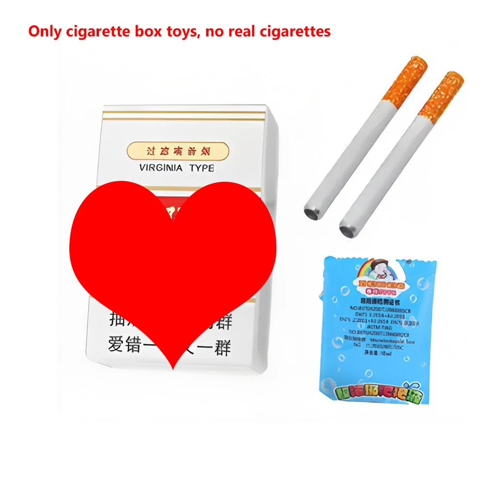 A novelty bubble machine toy featuring a cigarette box and pipes.