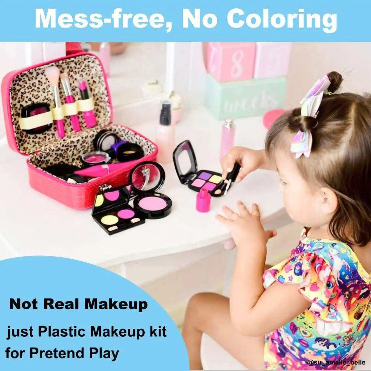 Pretend Play Makeup Kit for Kids with Storage Bag