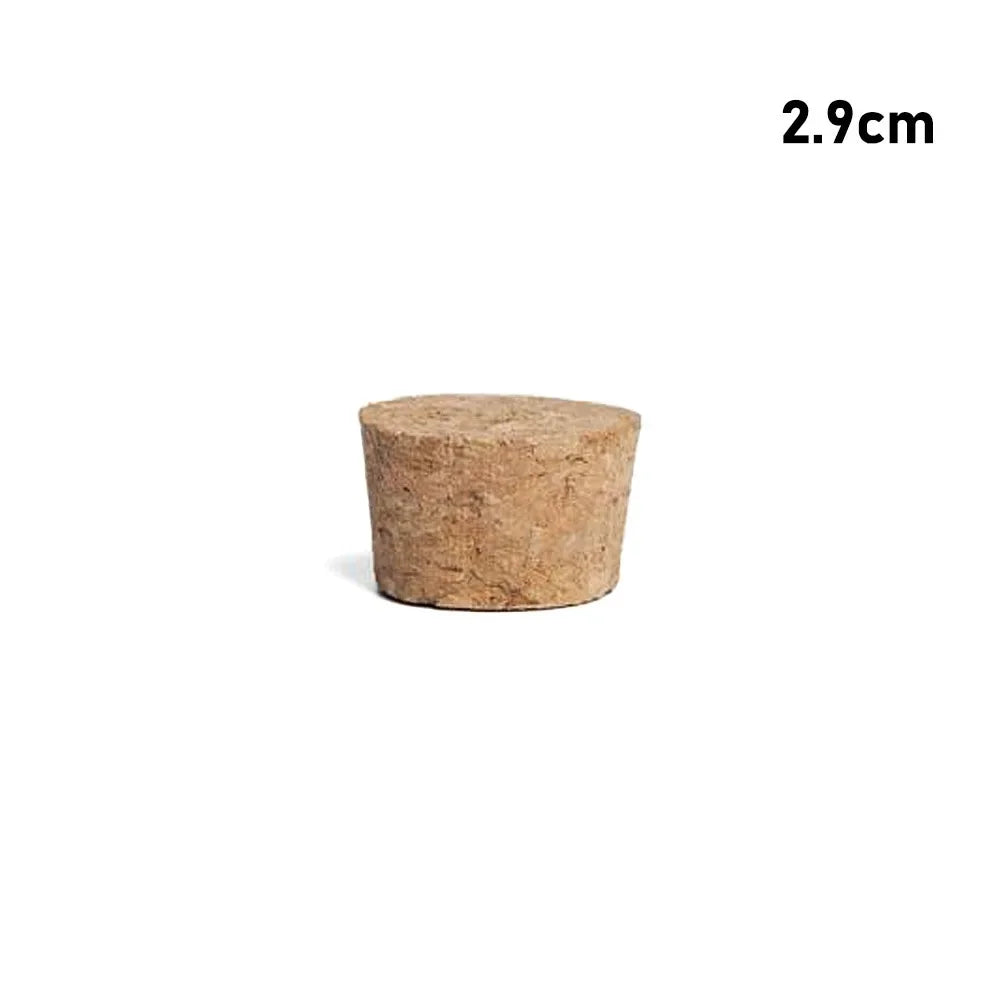 A natural wood tapered bottle and test tube stopper set of four.