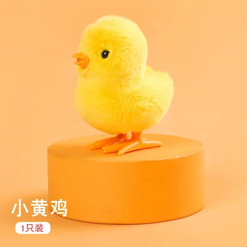 Yellow Wind-Up Jumping Chicken Toy for Toddlers