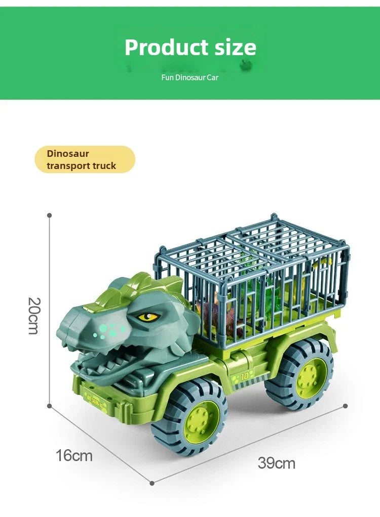Dinosaur Transport Truck Carrier Playset with Tyrannosaurus Rex